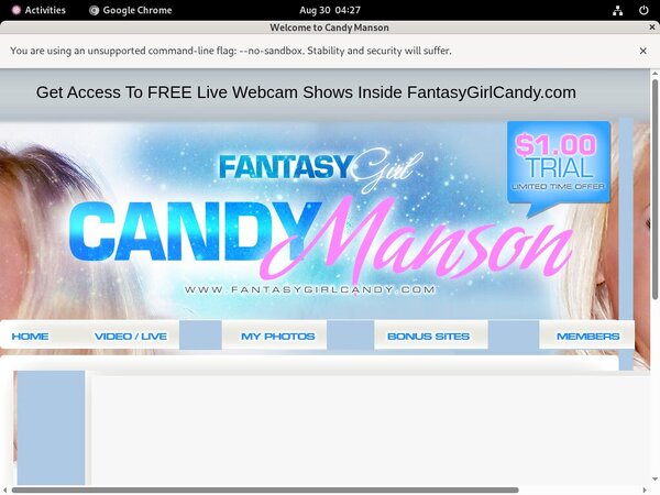 Fantasy Girl Candy Wachtwoord
