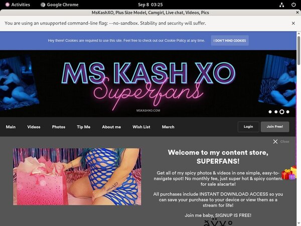 Mskandykash.modelcentro.net Account Information